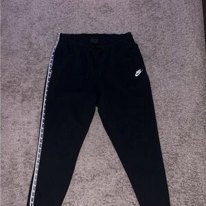 Nike Kids Black Sweatpants with Logo Tape